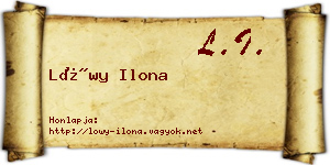 Lőwy Ilona névjegykártya